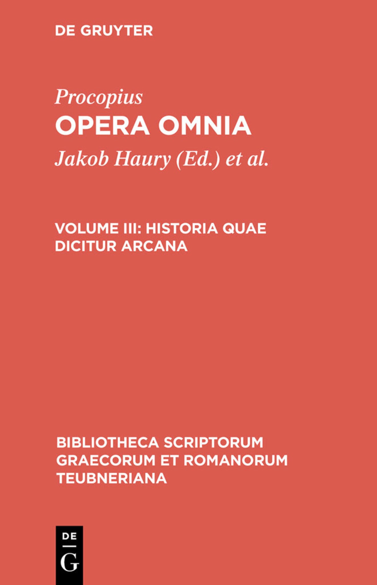 Cover image for Historia quae dicitur arcana ISBN 9783598717369